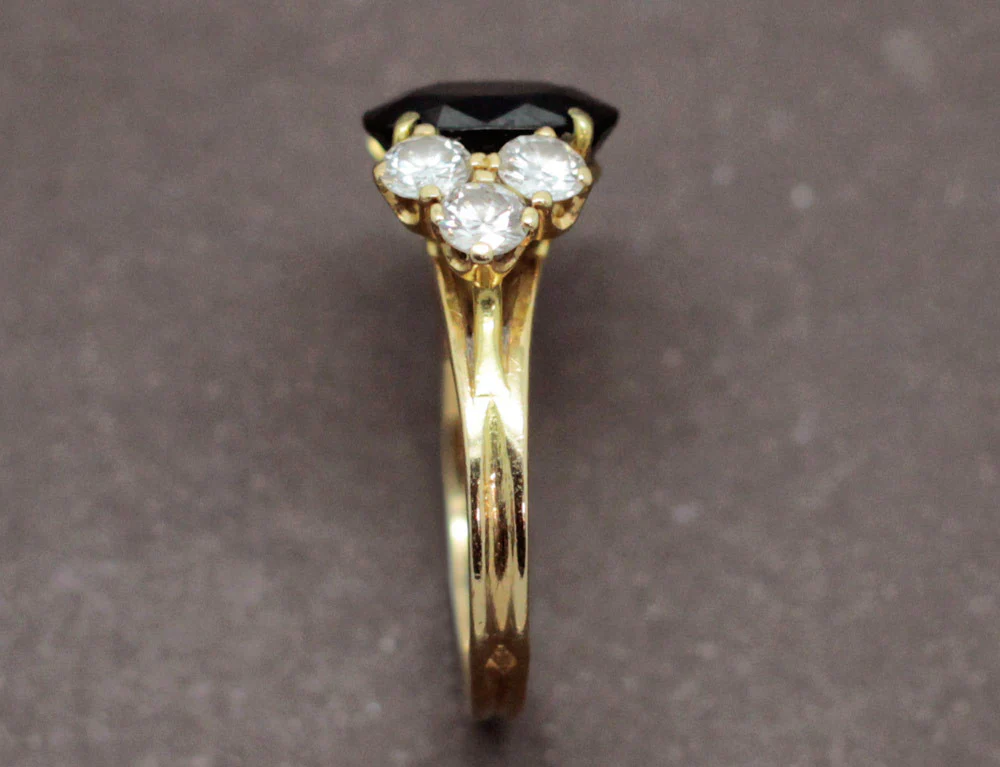 Bague Or Jaune Saphir et Diamants - Image 4