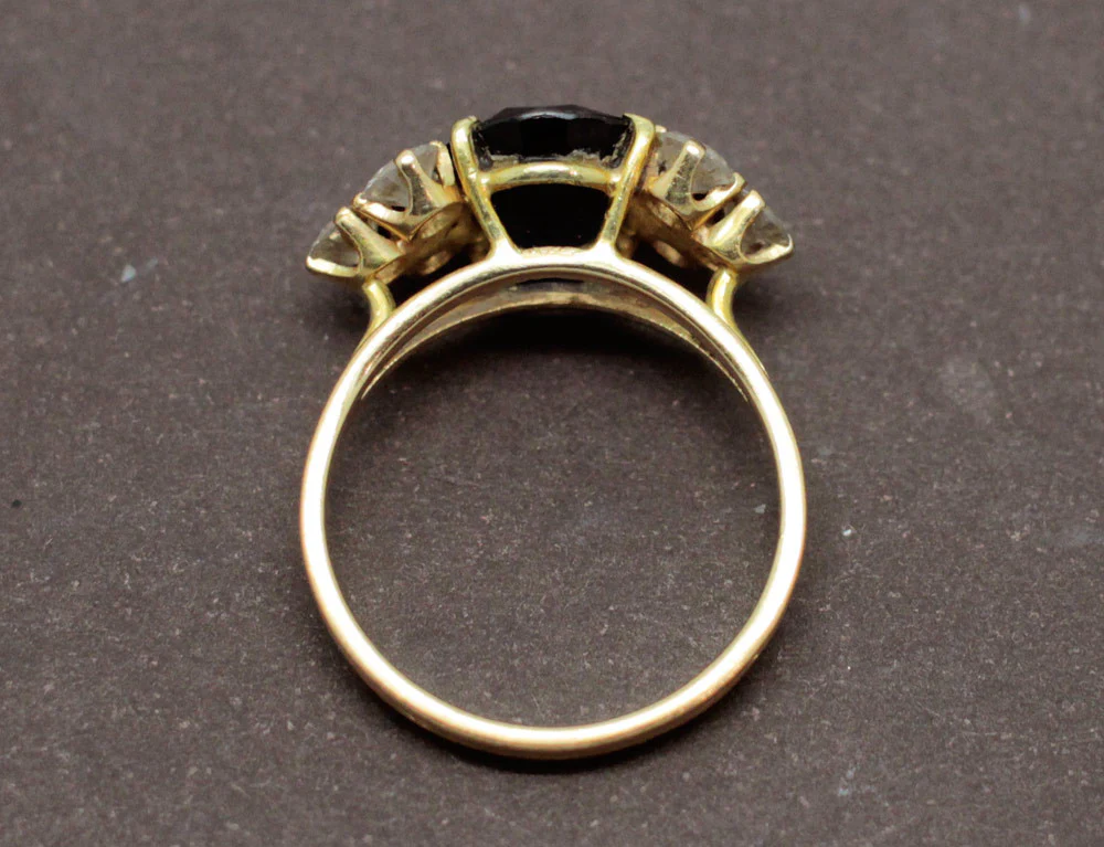 Bague Or Jaune Saphir et Diamants - Image 5
