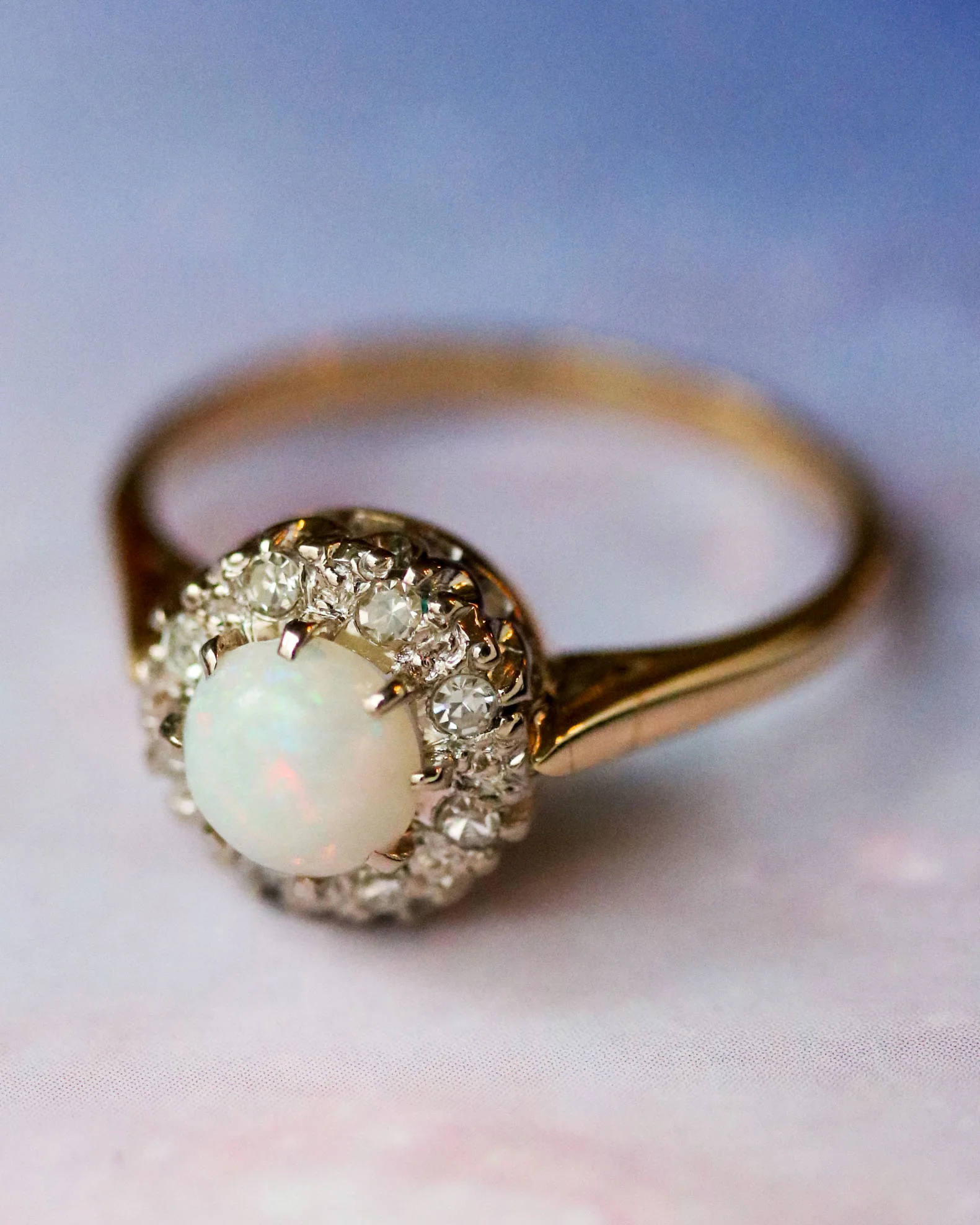 Bague Or Opale et Diamants