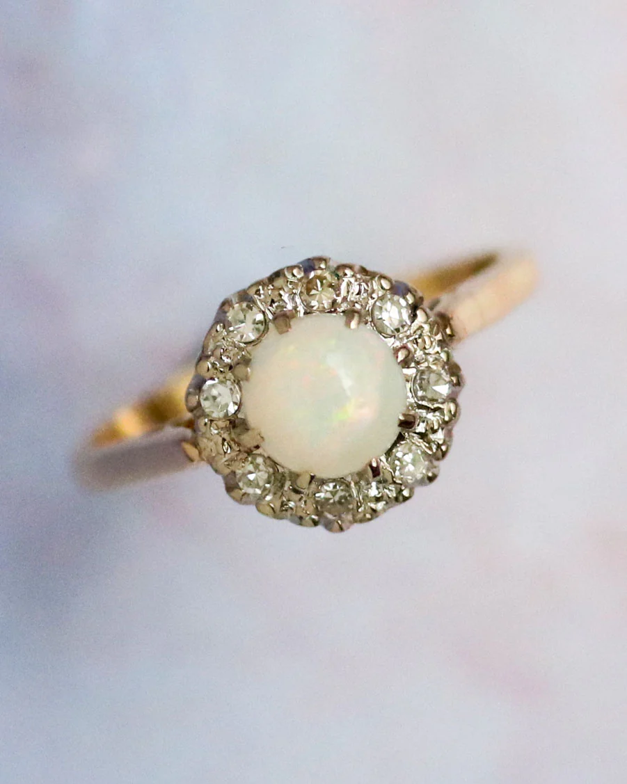 Bague Or Opale et Diamants - Image 4