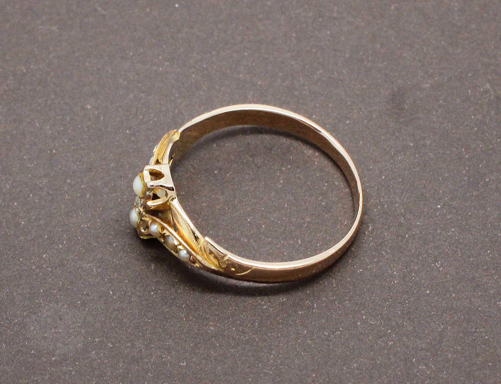Bague Or Rose Perles et Diamant - Image 4