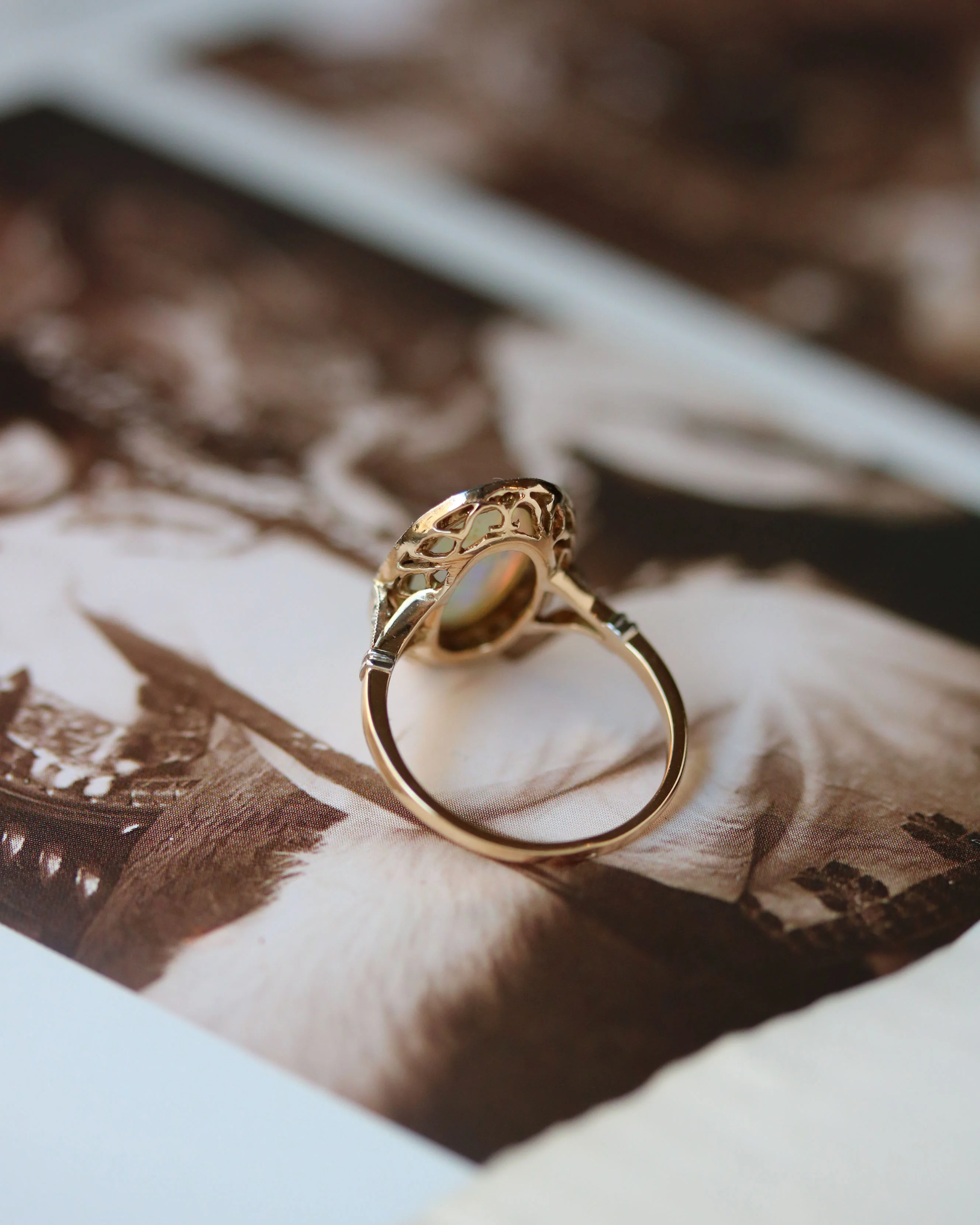 Bague Ovale Opale Art Nouveau - Image 4