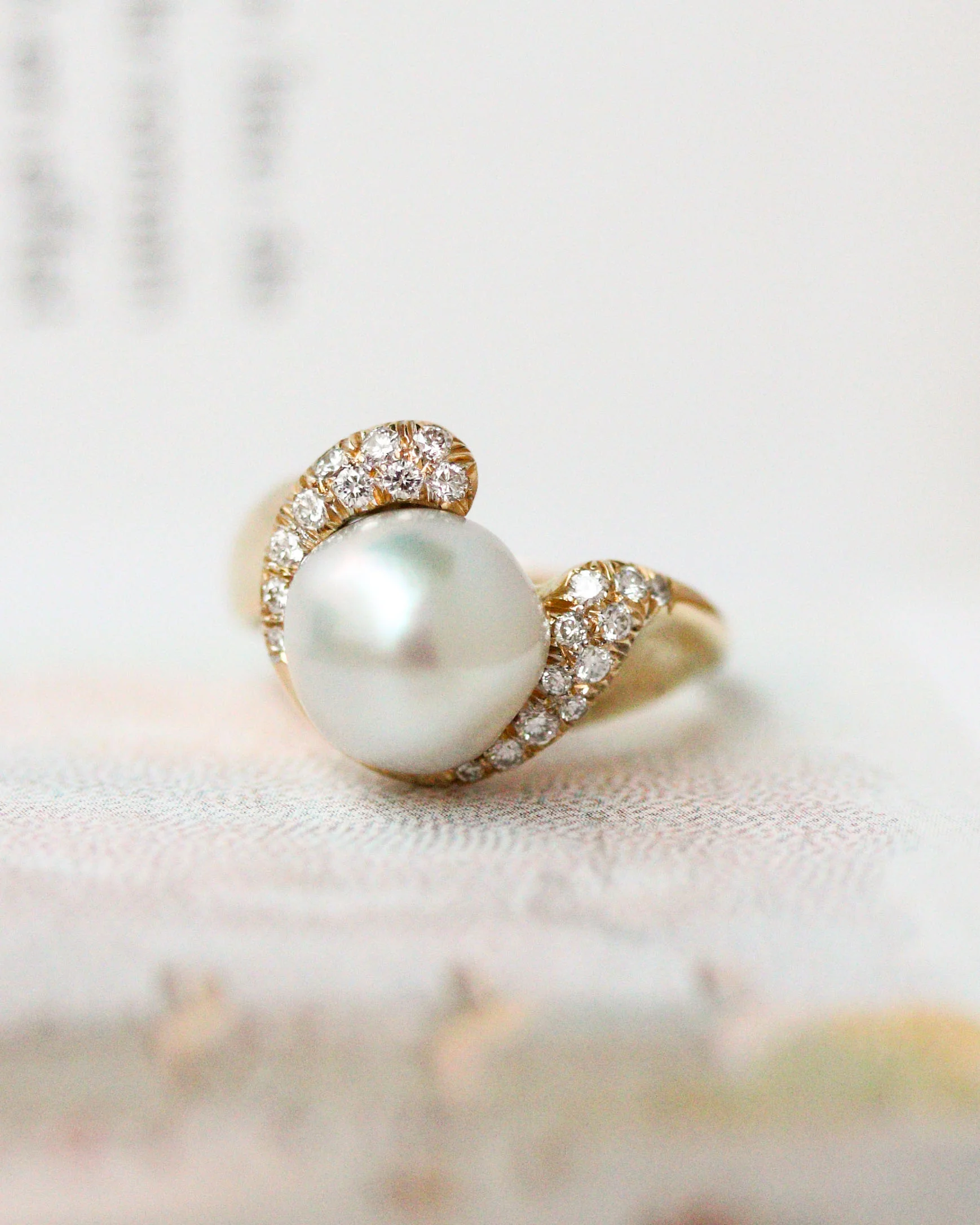 Bague Perle de Culture et Diamants - Image 3