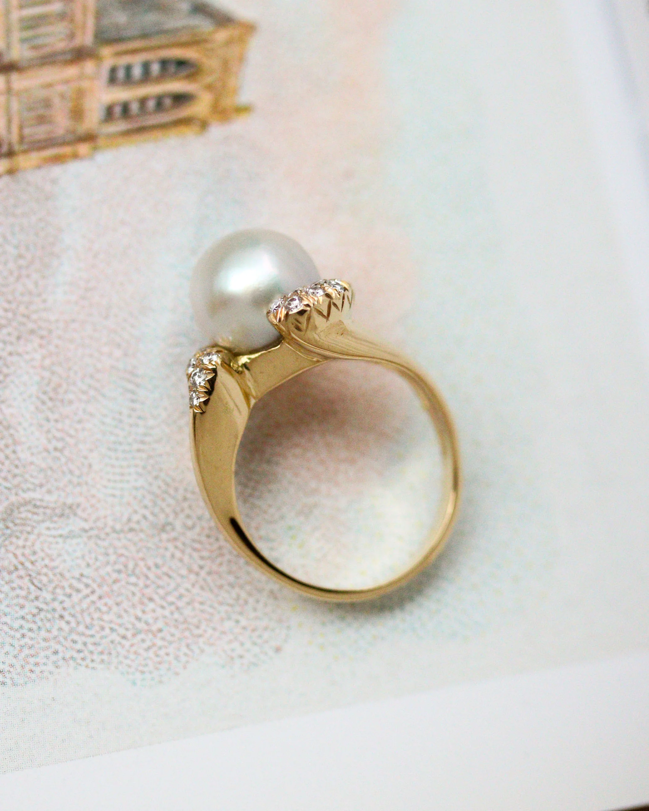 Bague Perle de Culture et Diamants - Image 4