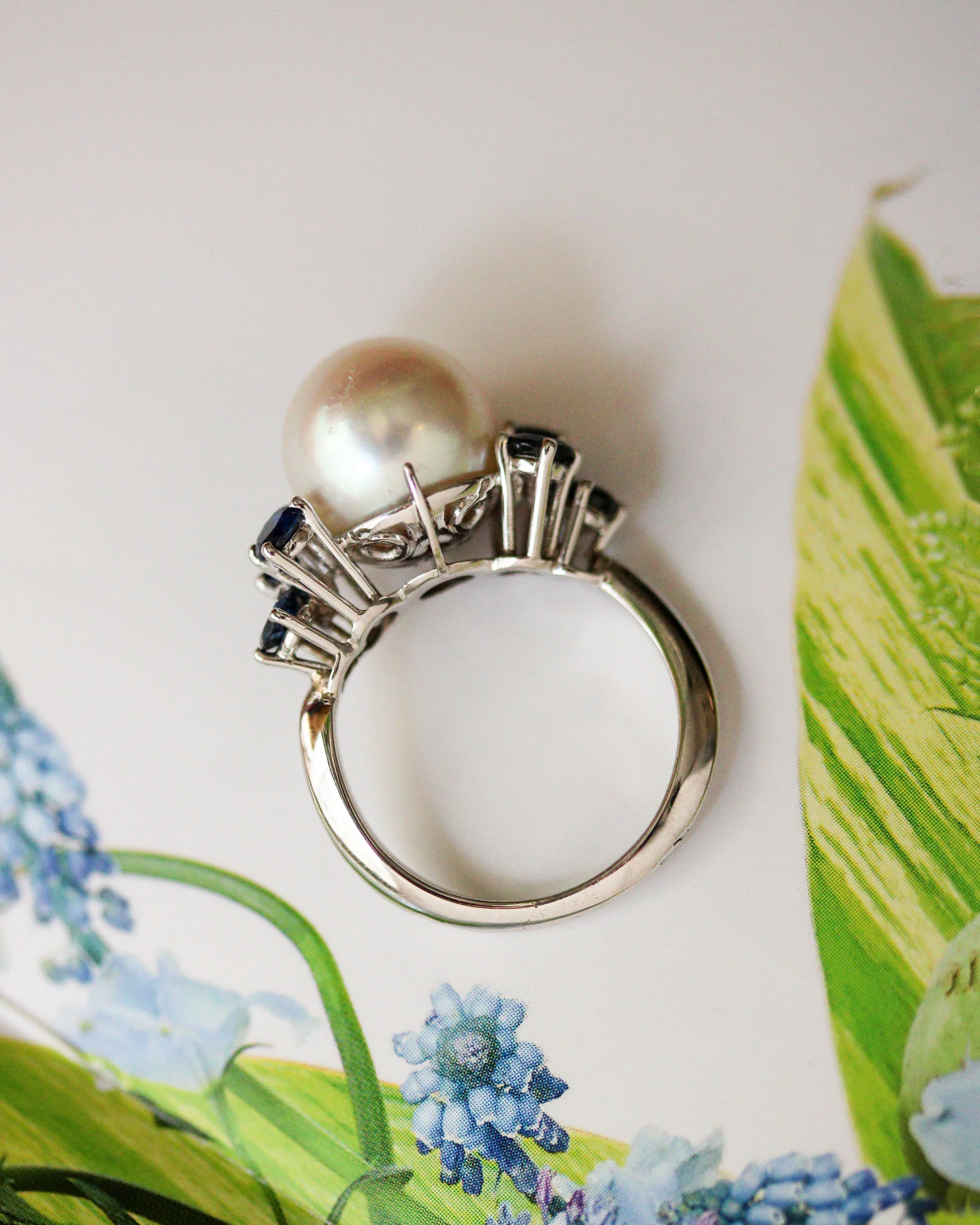 Bague Perle et Saphirs 1950 - Image 6