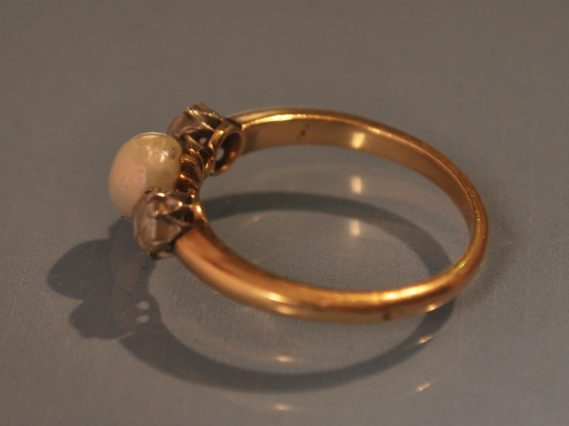 Bague perle fine et diamants époque 1920 - Image 2