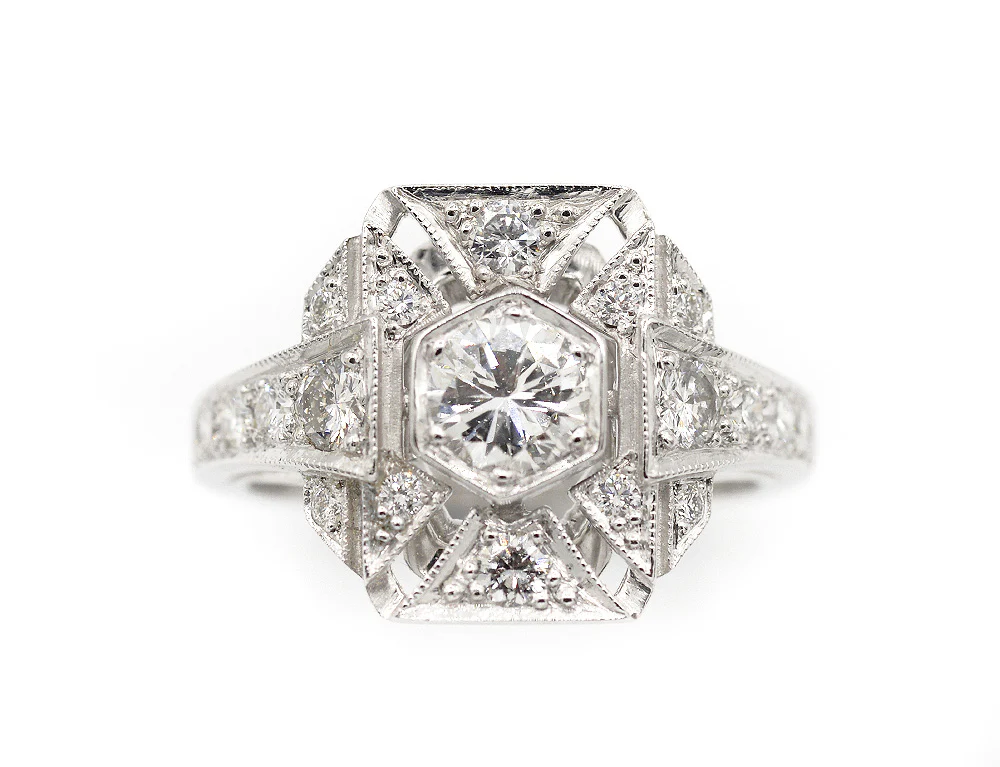 Bague Création Benoit Joaillier "Plateau Rectangle" Diamant 0,47ct F-IF - Image 2