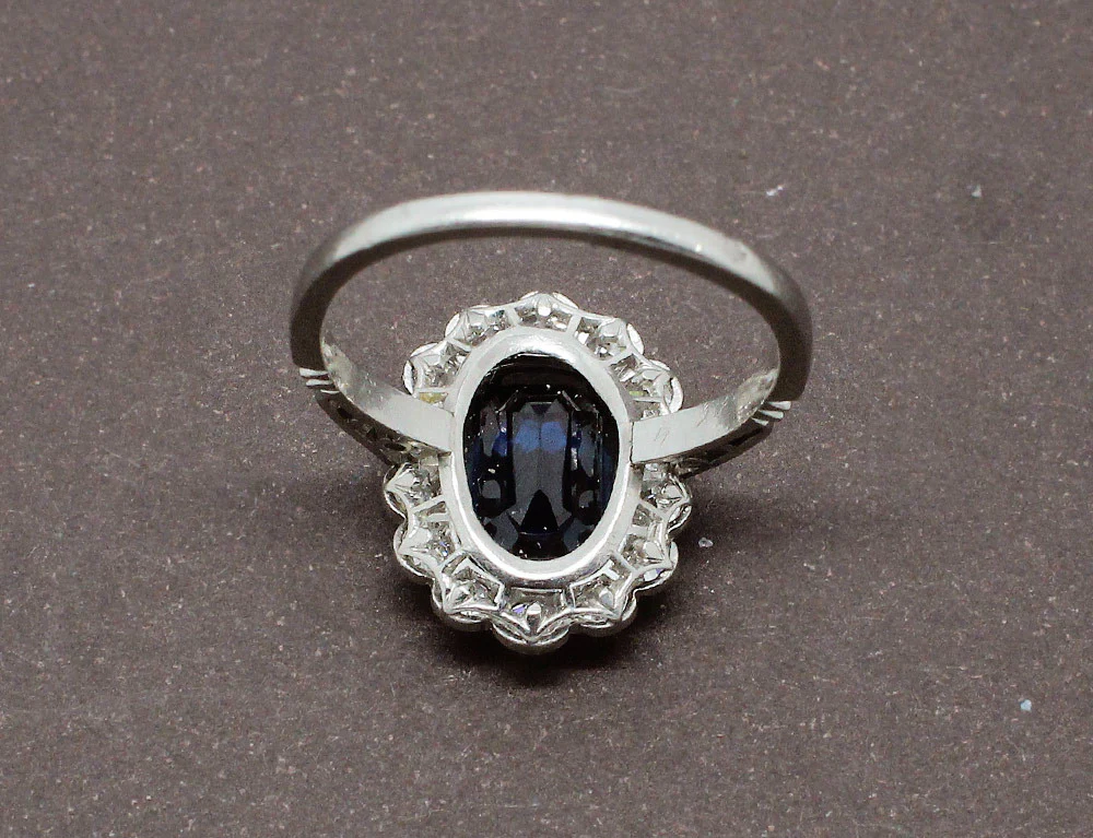 Bague Pompadour Saphir et Diamants - Image 4