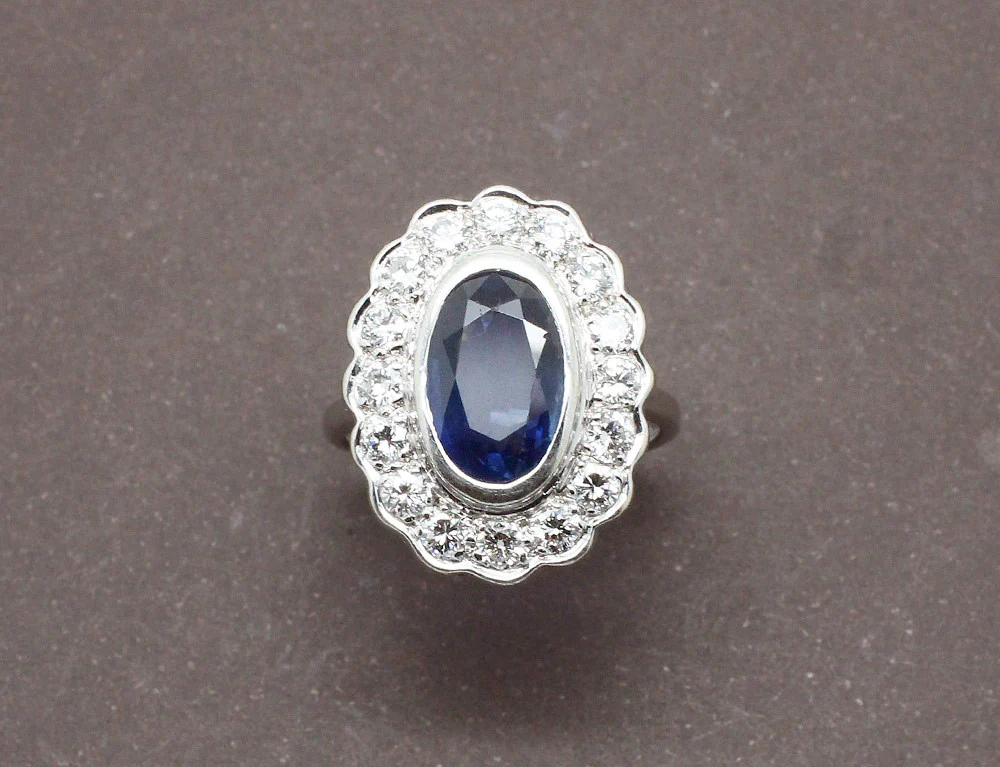 Bague Pompadour Saphir Diamants - Image 2