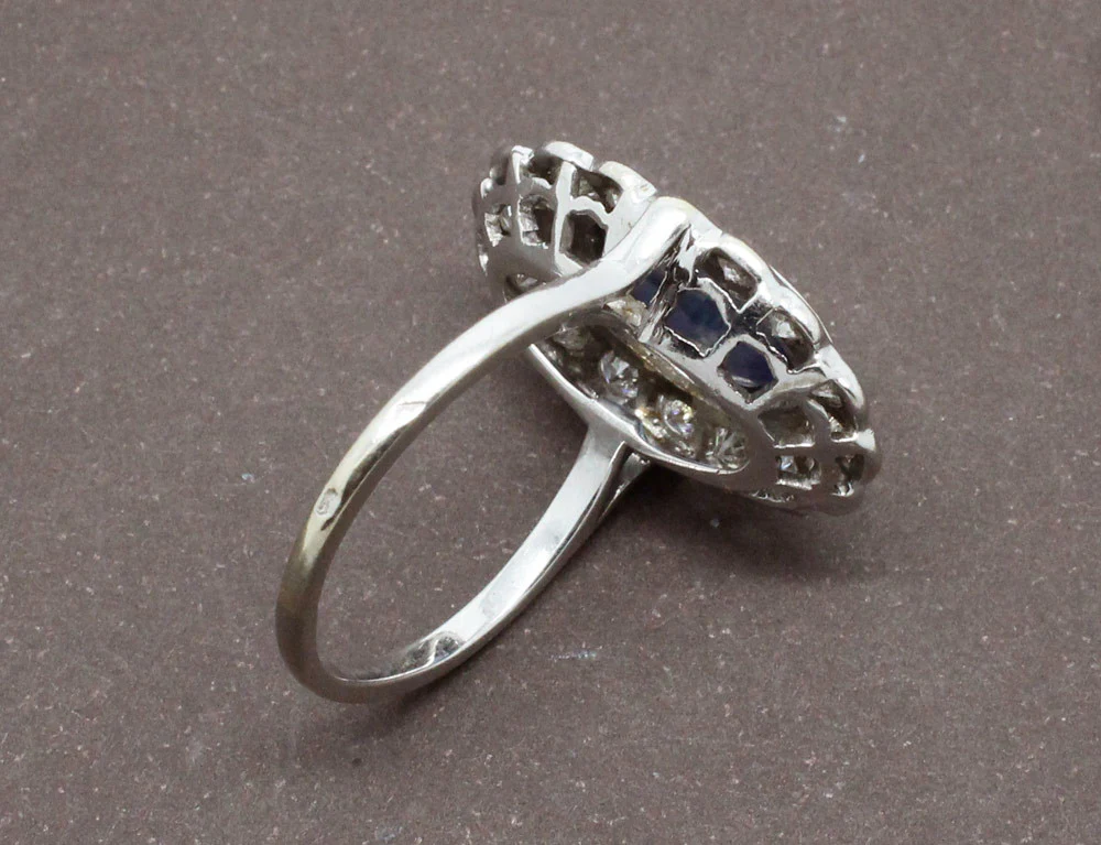 Bague Pompadour Saphir Diamants - Image 3