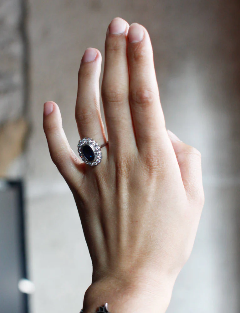 Bague Pompadour Saphir Diamants - Image 5