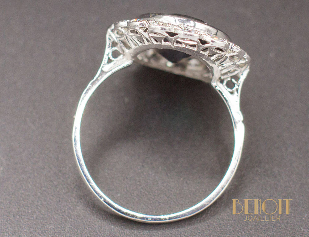 Bague Pompadour Saphir Diamants - Image 4