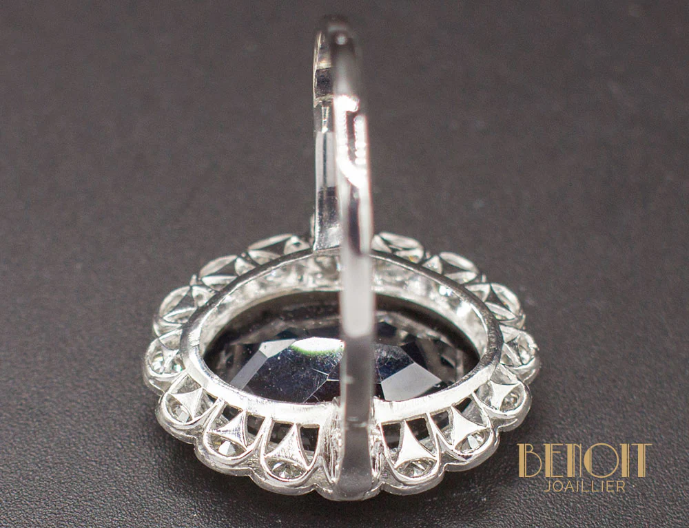 Bague Pompadour Saphir Diamants - Image 6