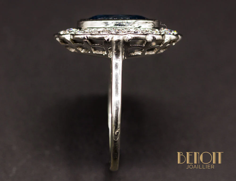 Bague Pompadour Saphir Diamants - Image 4