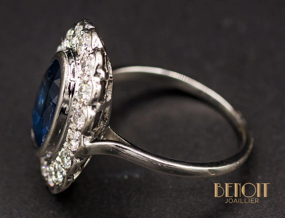 Bague Pompadour Saphir Diamants - Image 6