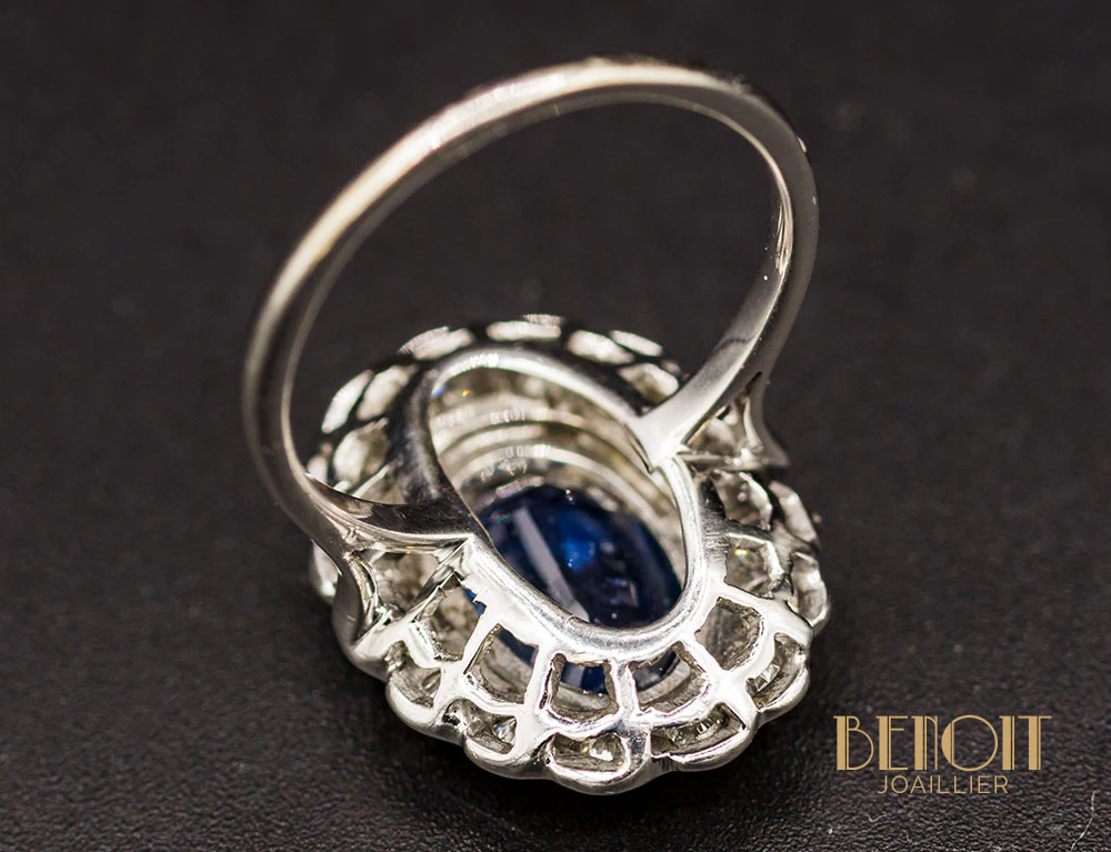 Bague Pompadour Saphir Diamants - Image 7