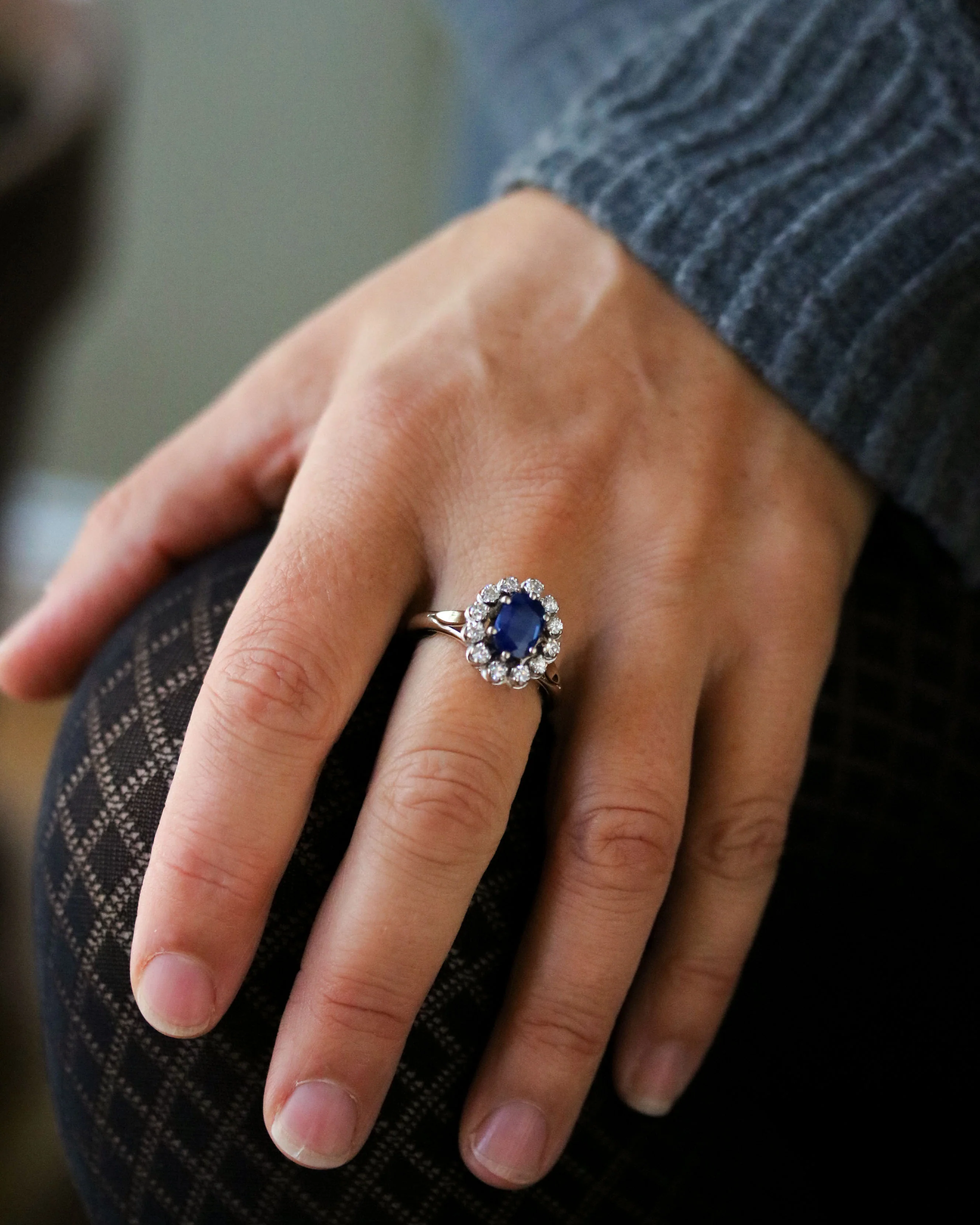 Bague Pompadour Saphir Diamants - Image 2