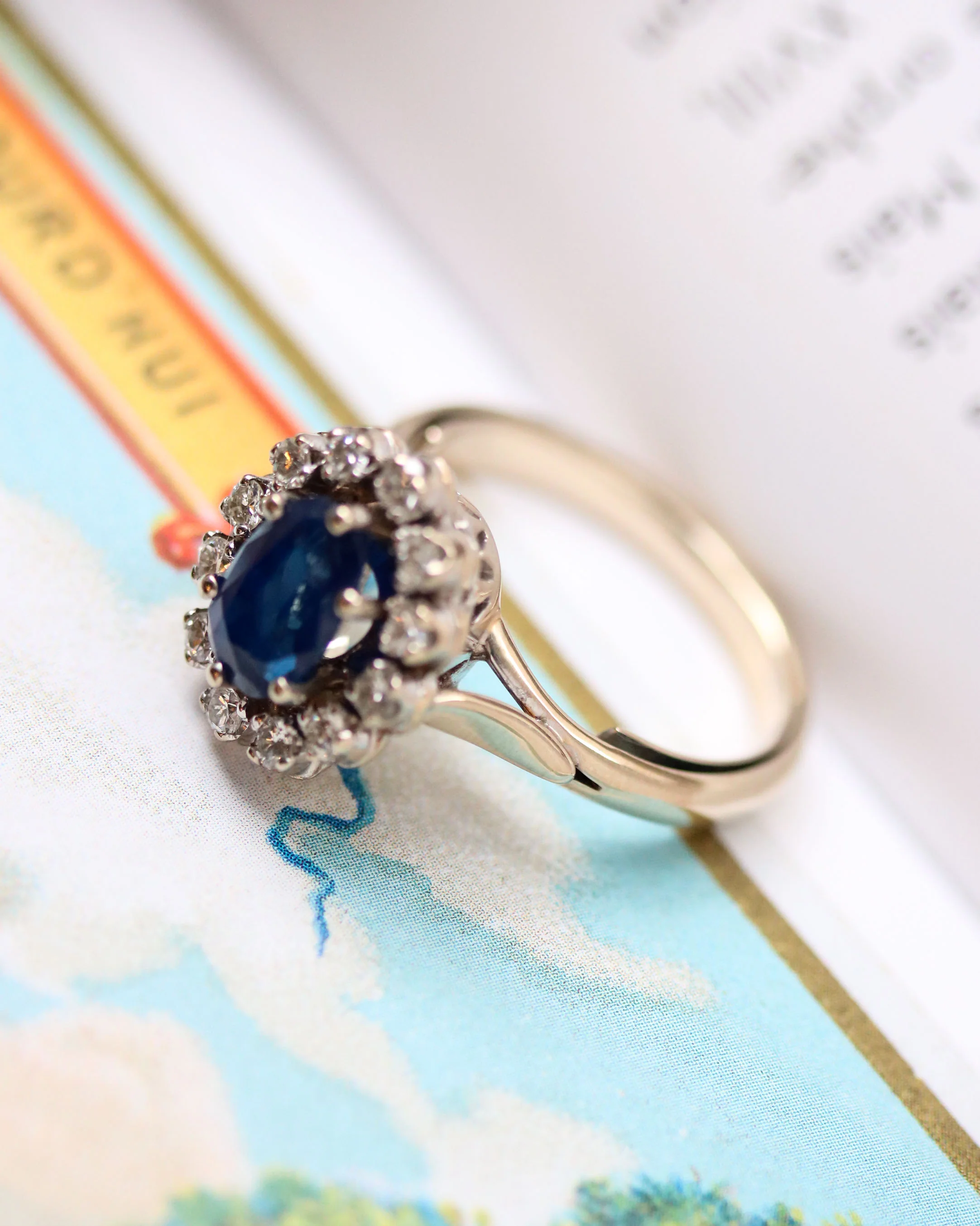 Bague Pompadour Saphir Diamants - Image 4