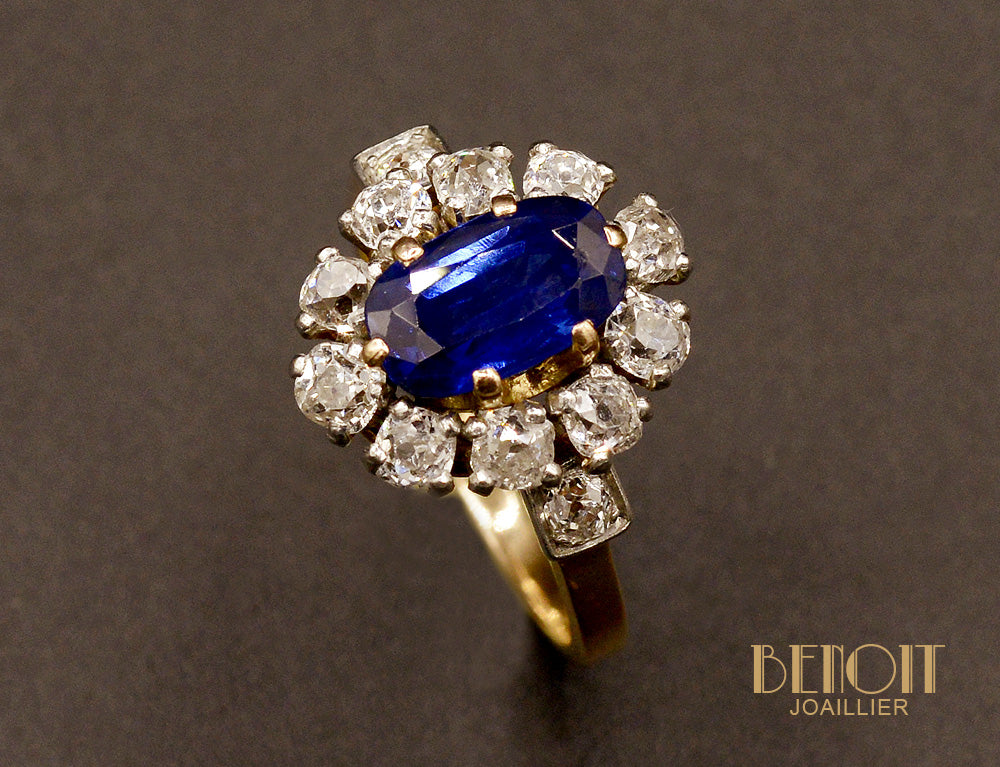 Bague Pompadour Saphir et Diamants - Image 3