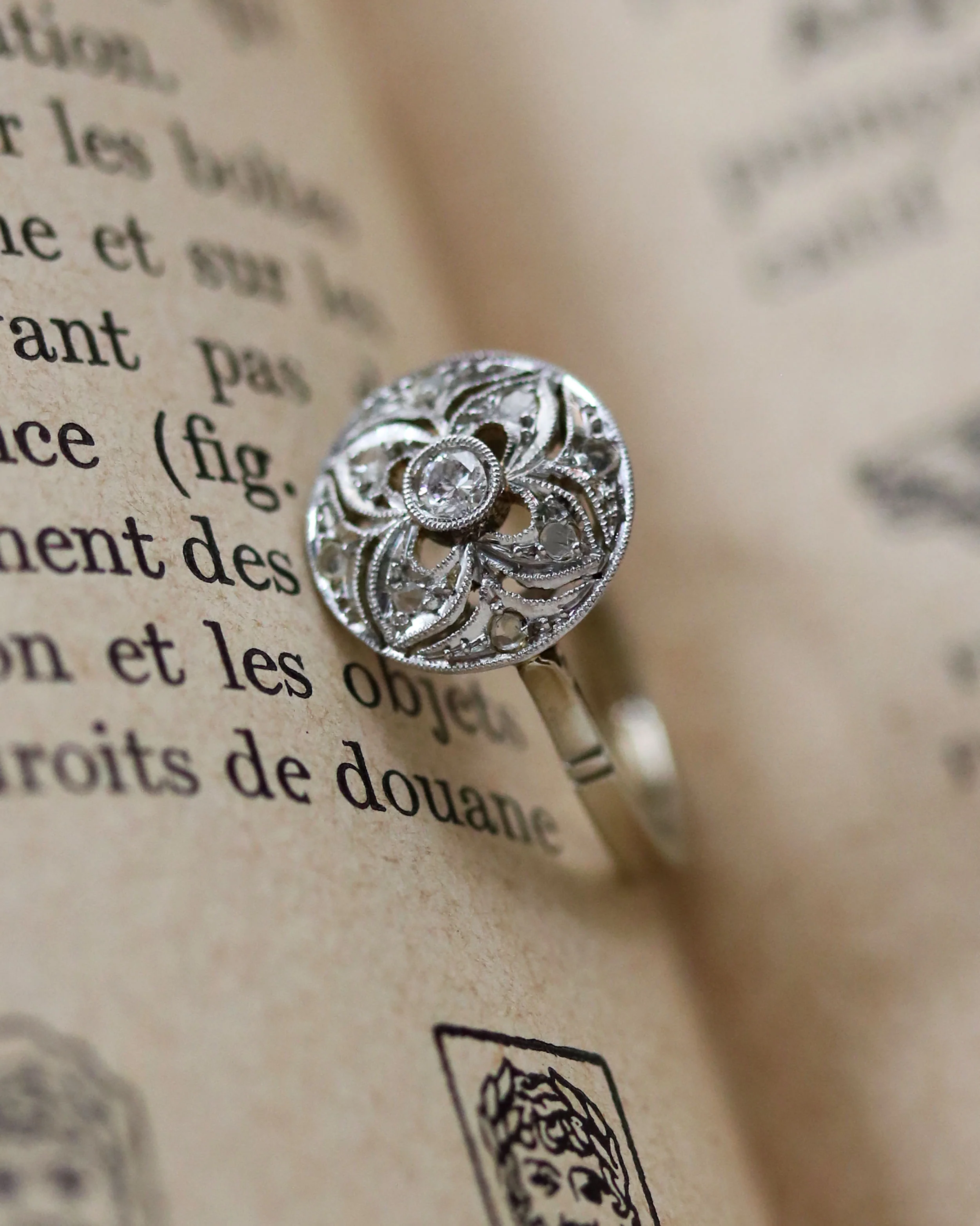 Bague Ronde Art Déco Diamants