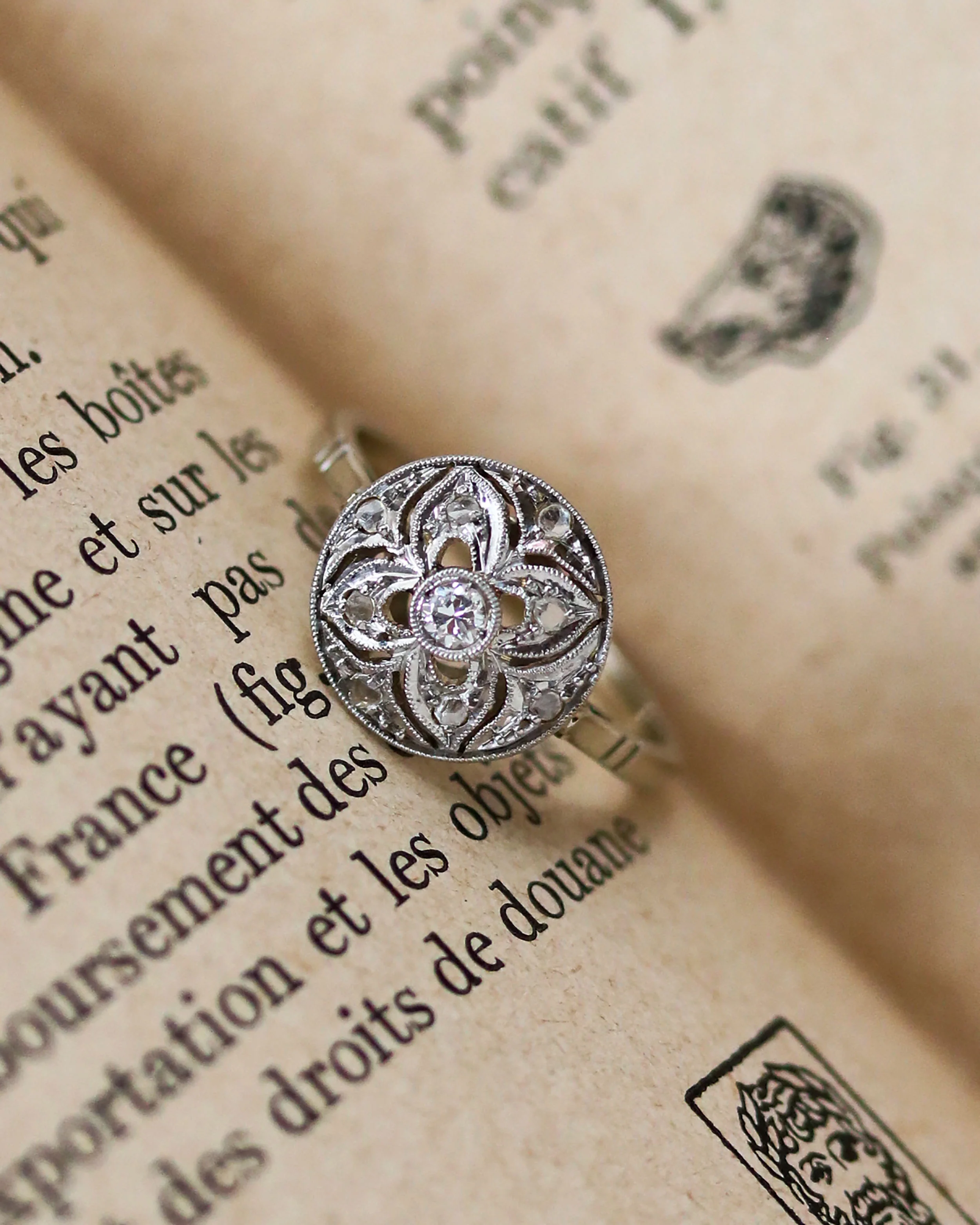 Bague Ronde Art Déco Diamants - Image 2