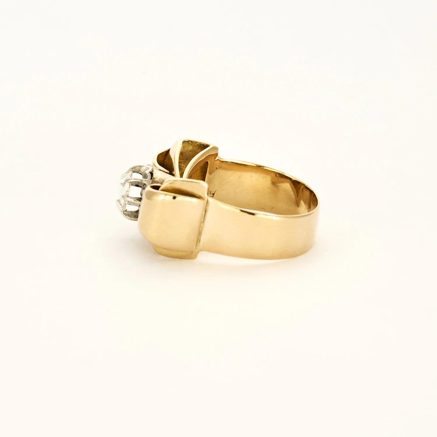 Bague Ruban Nœud Or jaune et Platine - Image 4