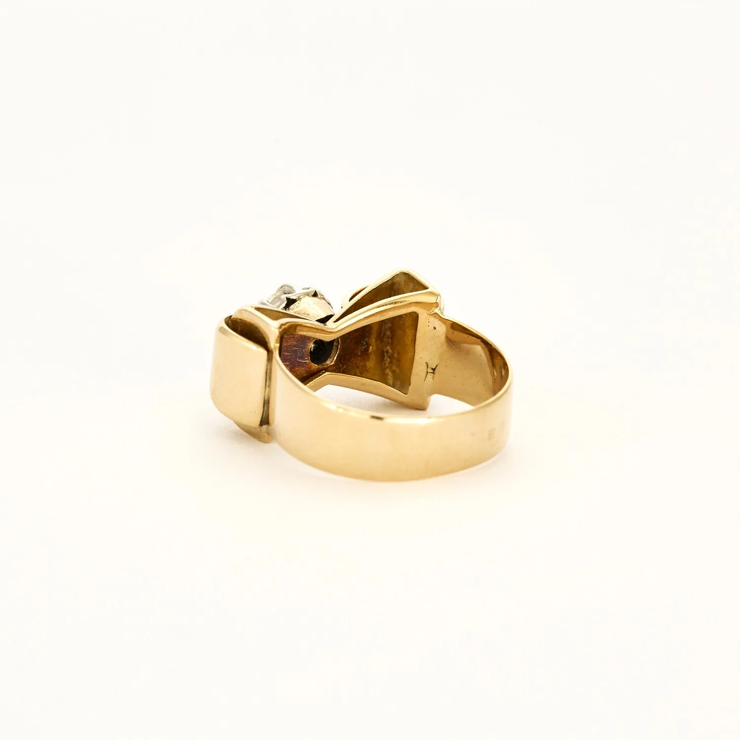 Bague Ruban Nœud Or jaune et Platine - Image 5
