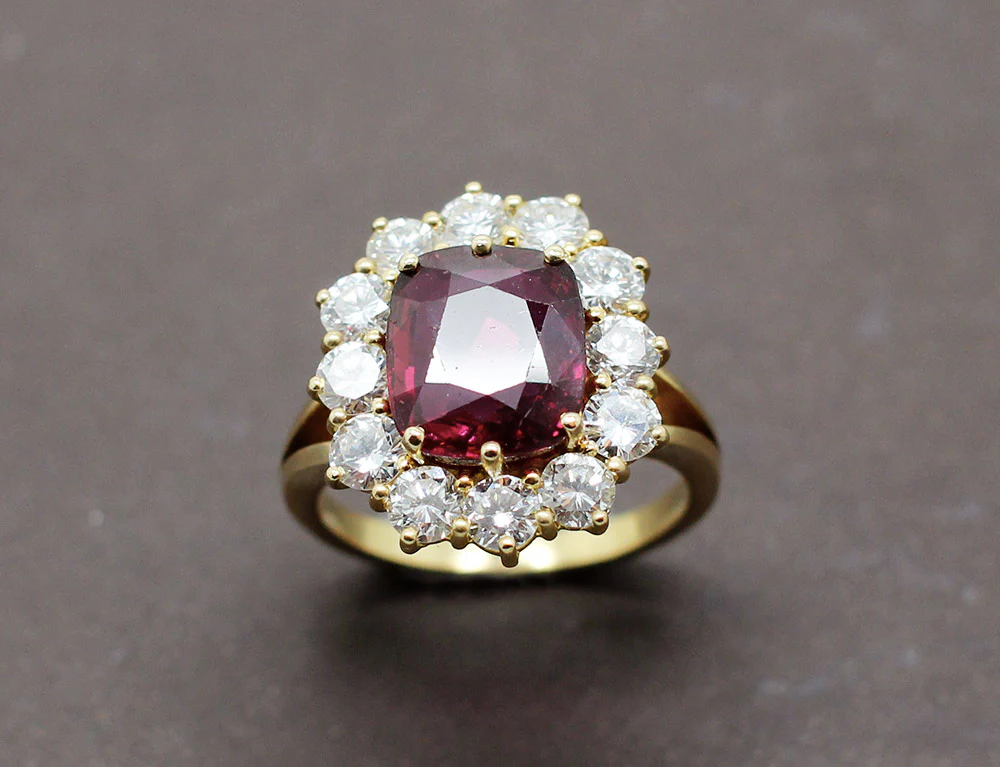 Bague Rubellite Entourage Diamants - Image 2