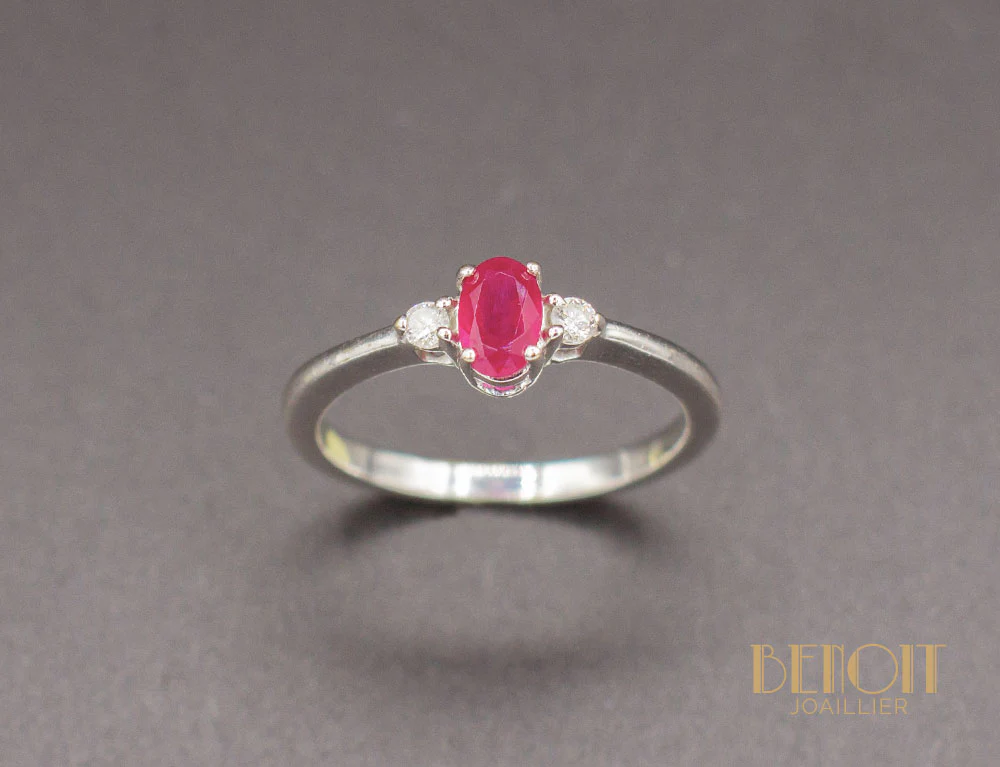 Bague Rubis Diamants - Image 2