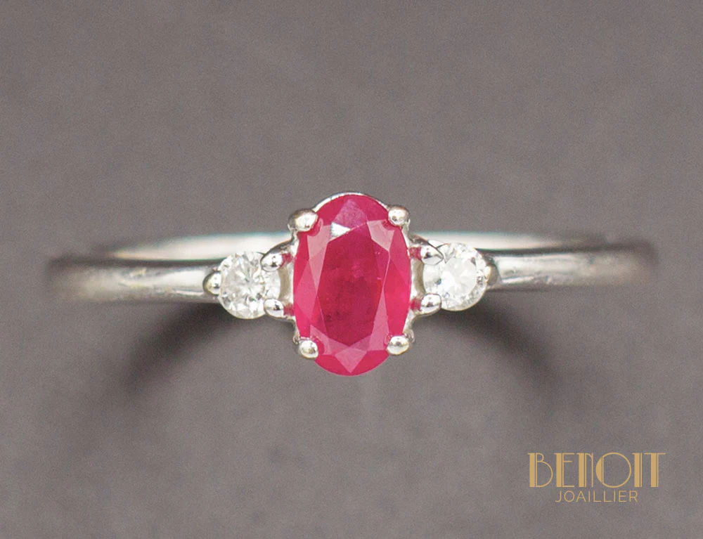 Bague Rubis Diamants - Image 3