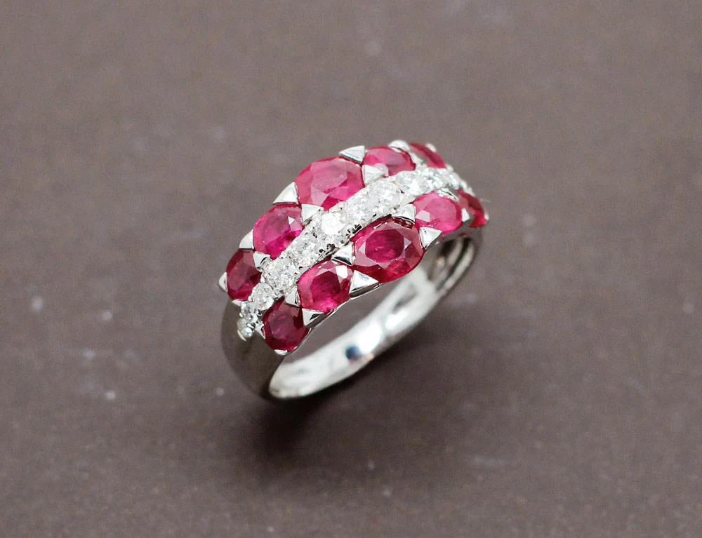 Bague Rubis Diamants