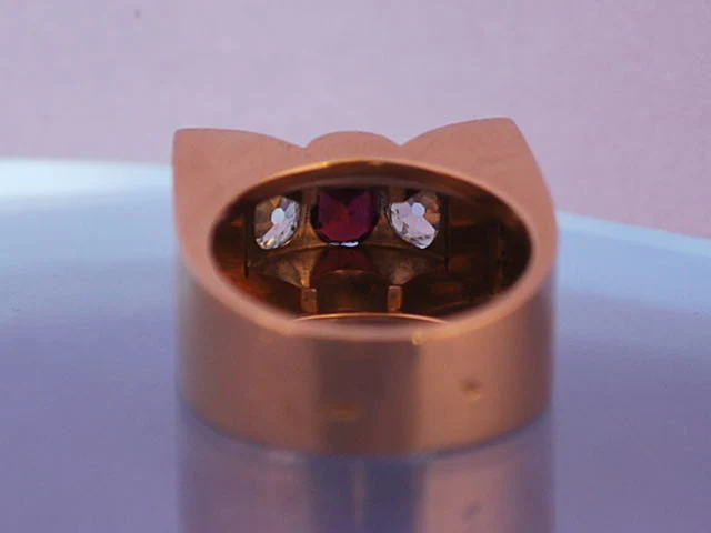 Bague rubis diamants 1940 (TANK) - Image 4