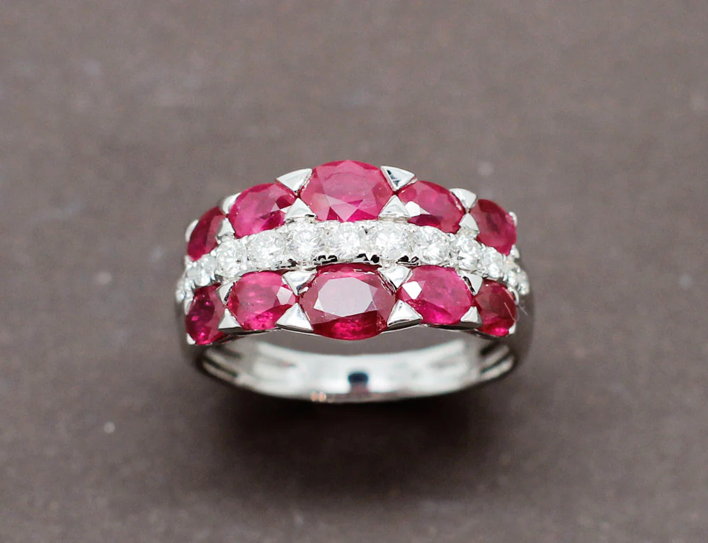 Bague Rubis Diamants - Image 2