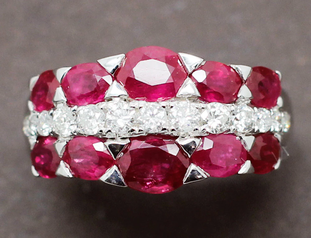 Bague Rubis Diamants - Image 3