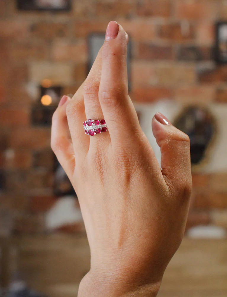 Bague Rubis Diamants - Image 7