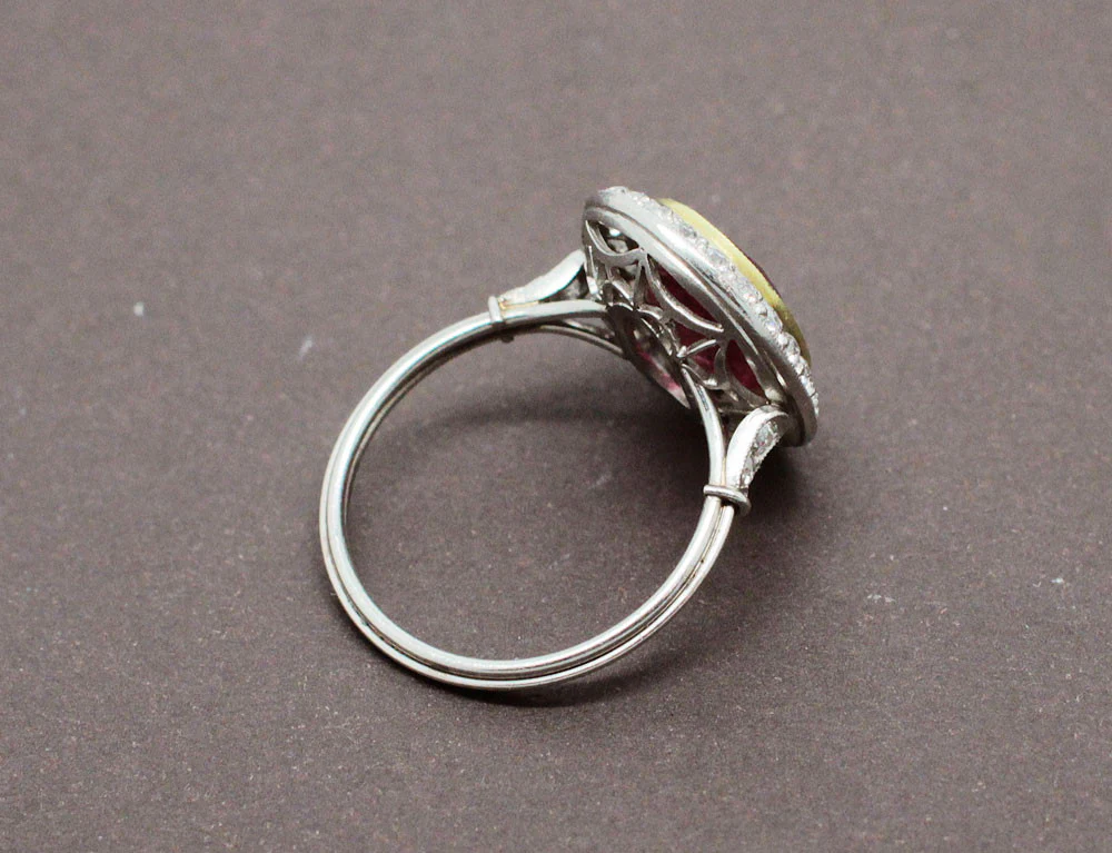 Bague Rubis Diamants Platine et Or - Image 3