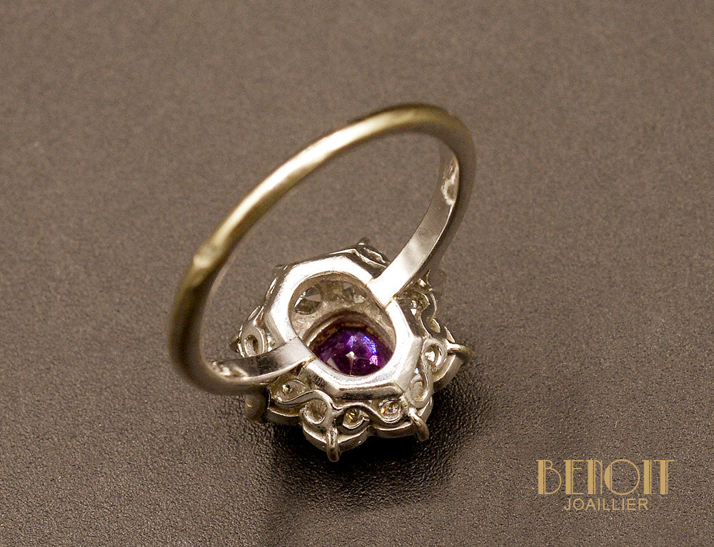 Bague Rubis Entourage Diamants - Image 5