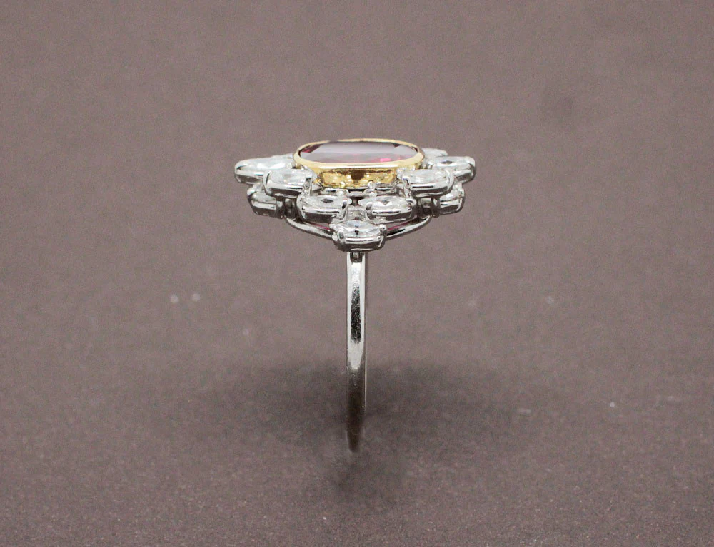 Bague Rubis Naturel Certifié et Diamants - Image 3
