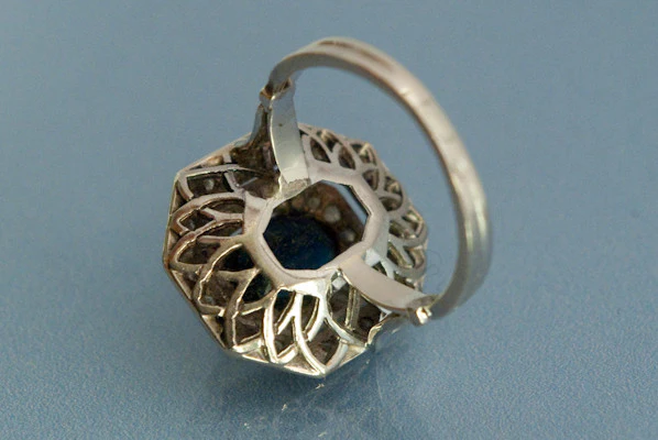Bague Saphir & Diamant Art déco - Image 2