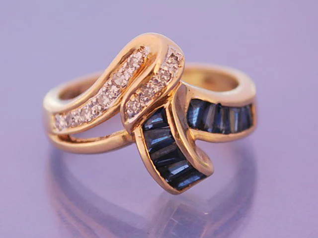 Bague saphir diamants 1950 - Image 4