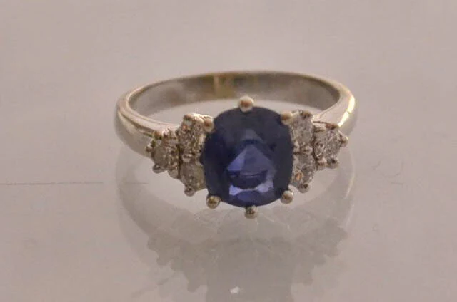 Bague Saphir Diamants - Image 4