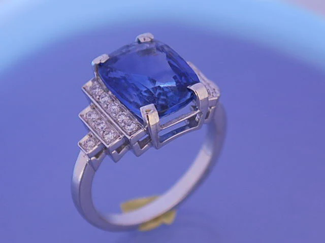 Bague Saphir diamants "Benoit joaillier" - Image 2