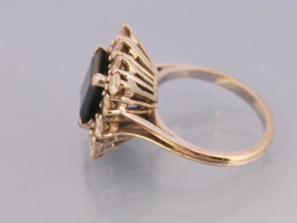 Bague saphir diamants et or - Image 3
