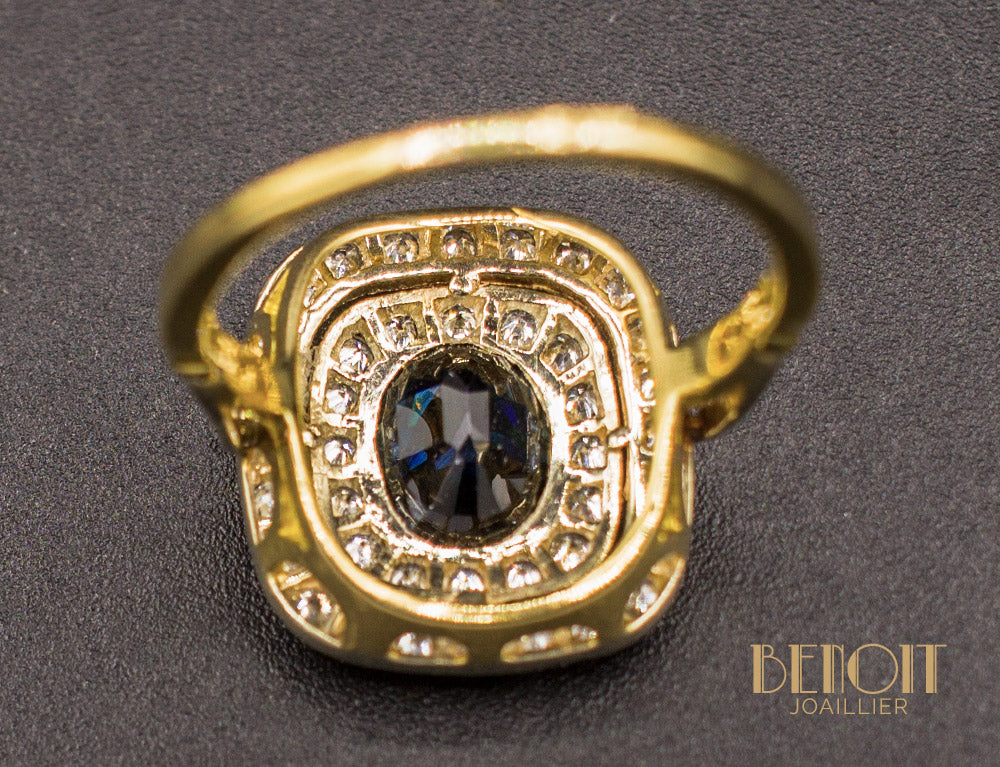Bague Saphir Double Entourage - Image 4