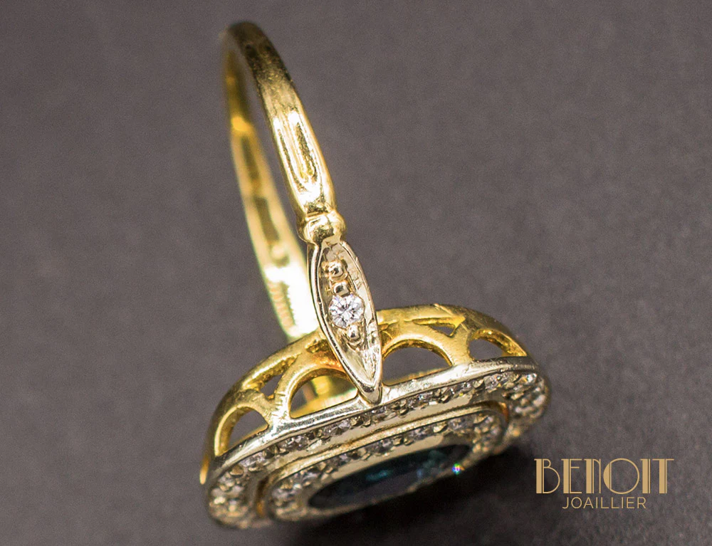 Bague Saphir Double Entourage - Image 5