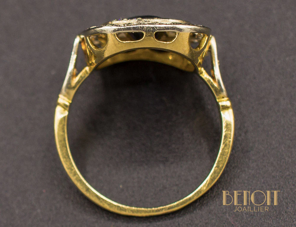 Bague Saphir Double Entourage - Image 6