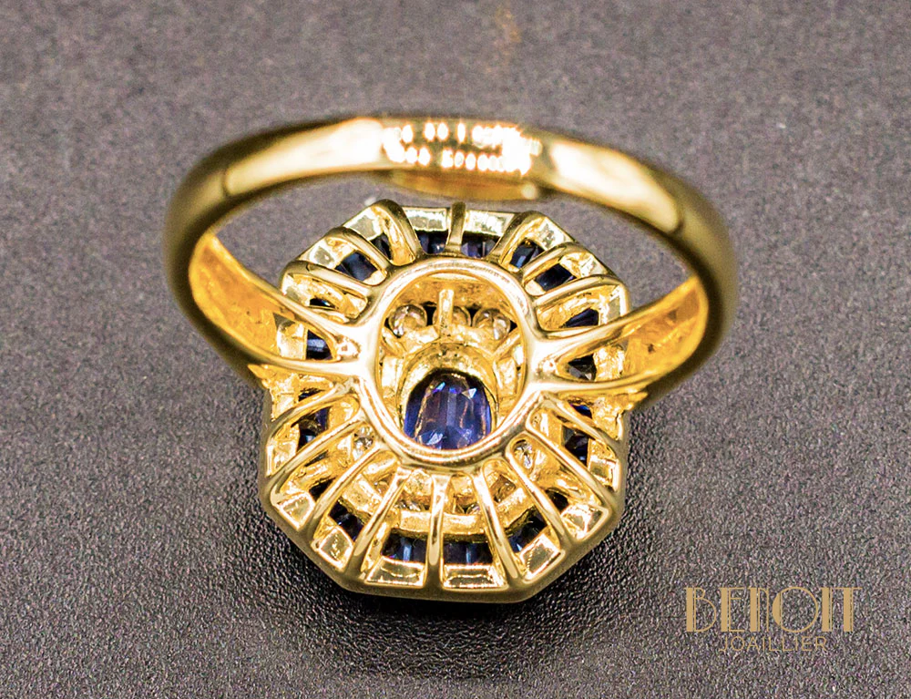 Bague Saphir Double Entourage - Image 6