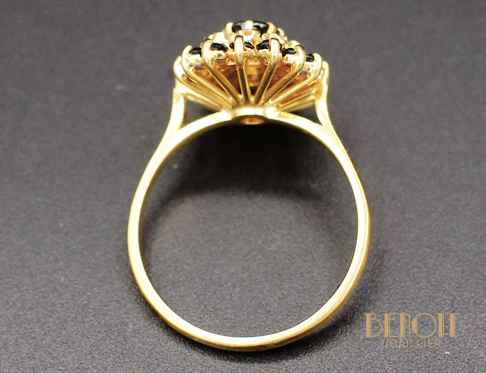 Bague Saphir Entourage Diamant - Image 4