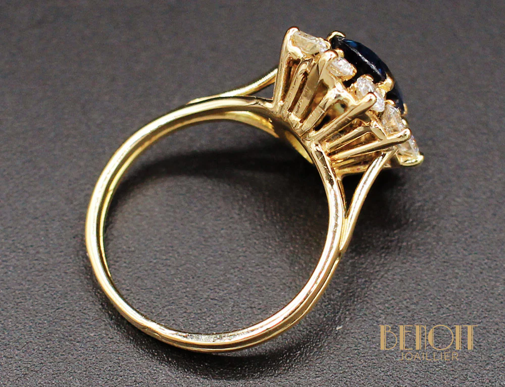 Bague Saphir Entourage Diamant - Image 6