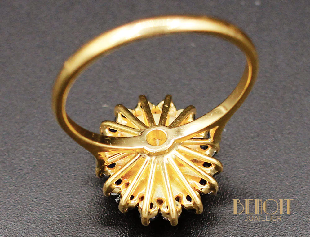 Bague Saphir Entourage Diamant - Image 7